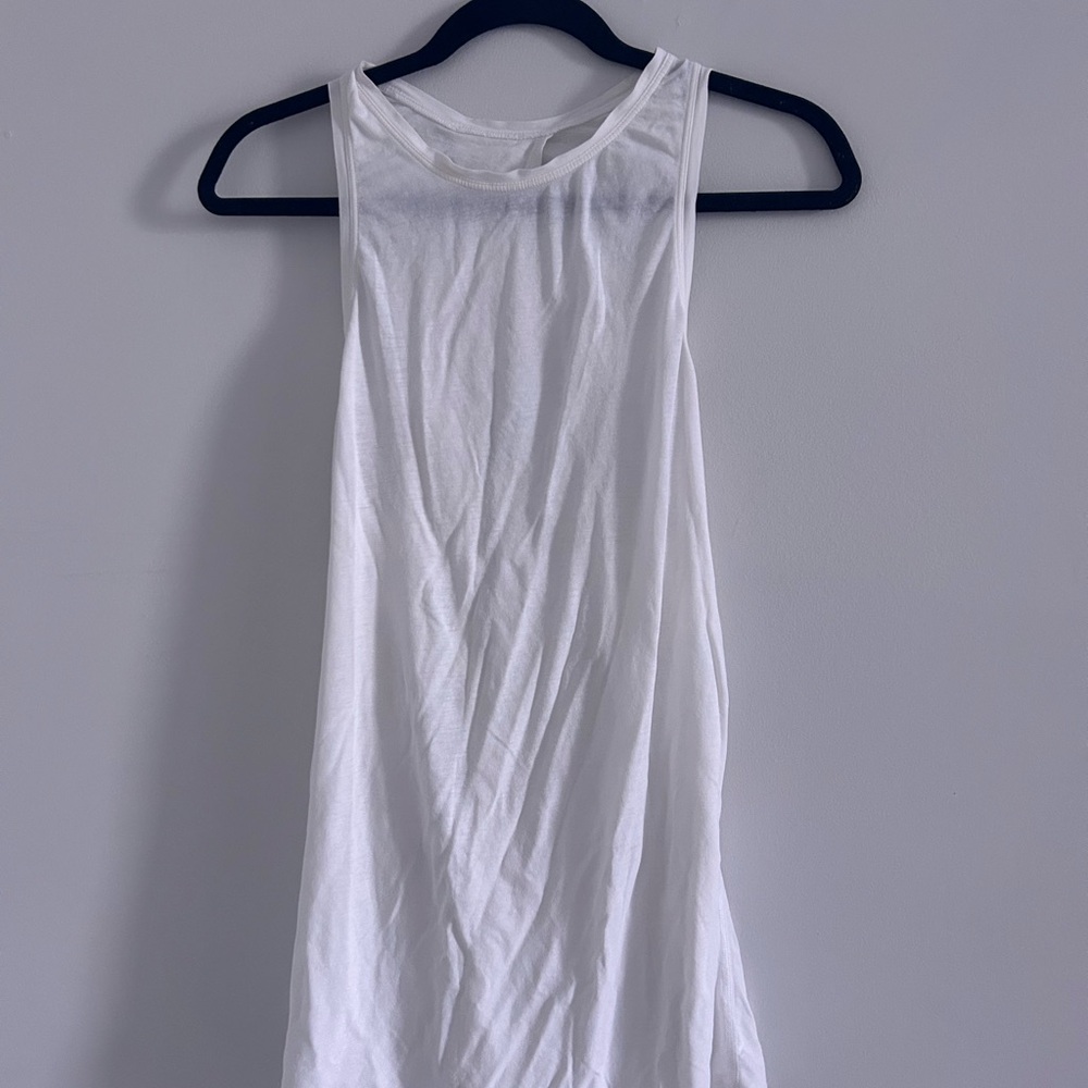 Lululemon White Twist Back Cotton Tank Top Women's Sz 6